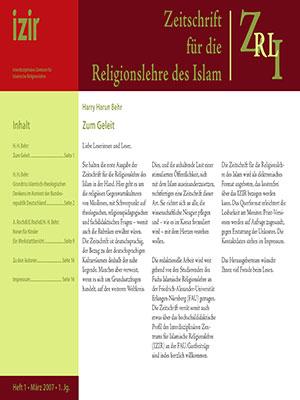 Zeitschrift für die Religionslehre des Islam (ZRLI), Heft 1